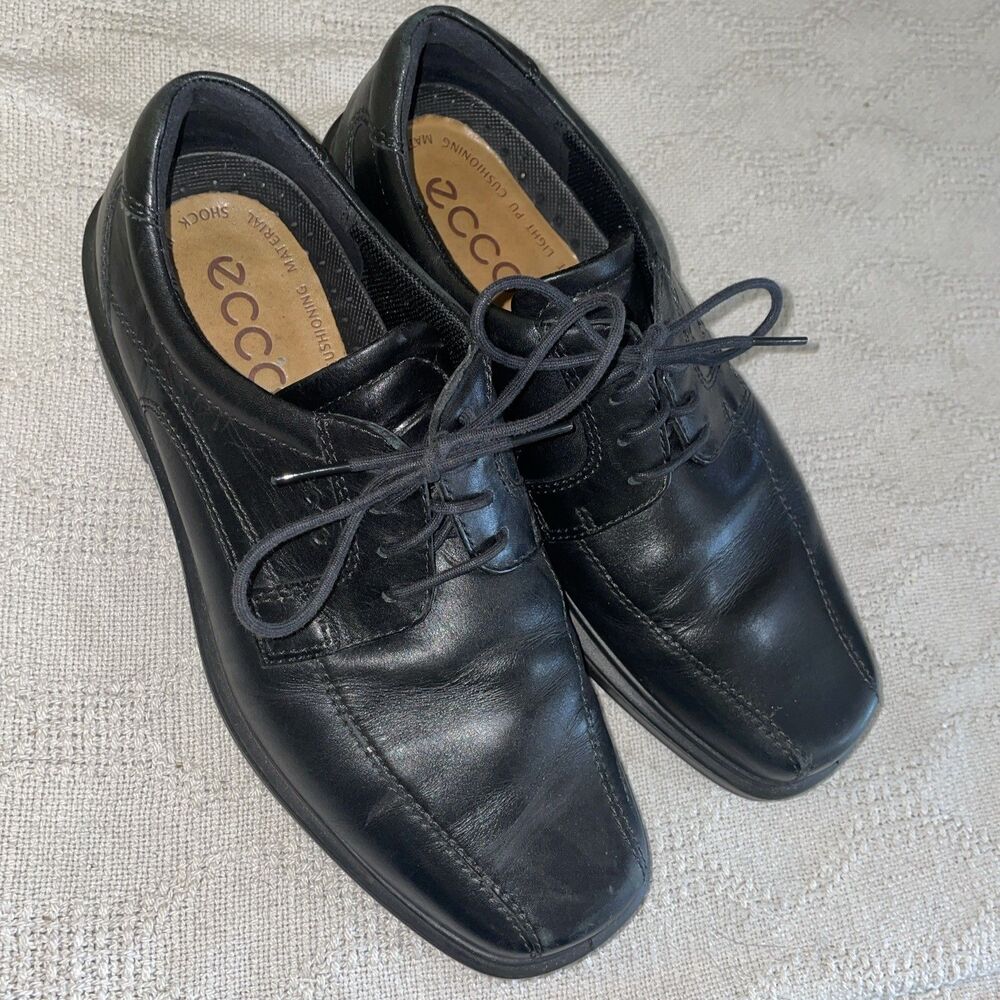 Ecco Men’s Casual Shoes Size 42 U.S. 9 M Black Leather Going Out Party Comfort